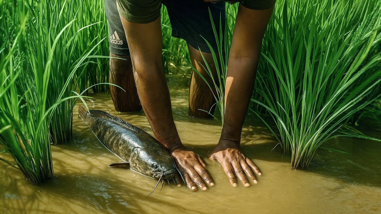 Catching Lots of Taki Fish from Paddy Field | Village Boys New Fishing ...
