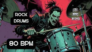 80 BPM Rock Drum Track (MIDI Available) | Slow Heavy Groove