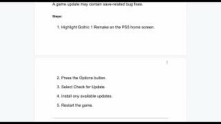 How to Fix Gothic 1 Remake Quick Save Not Persistent on PS5 - Quicksave Not Working Fix