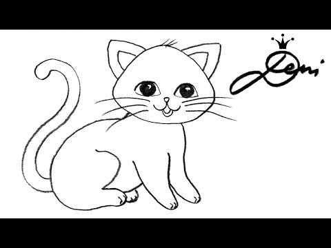 Katze schnell zeichnen lernen 🐈 how to draw a cat for children 🐱 как се рисува коте Tiere malen