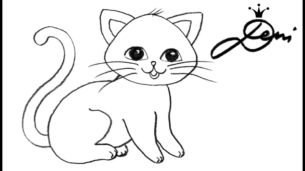 Katze Schnell Zeichnen Lernen How To Draw A Cat For Children Kak Se Risuva Kote Tiere Malen Youtube