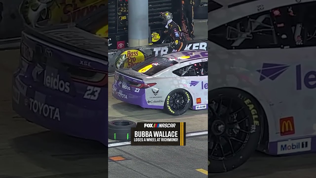 Bubba Wallace Looses A Wheel Nascar