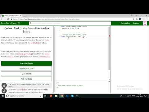 freecodecamp-Redux Get State from the Redux Store-solution