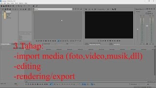 Jadi aku mau sharing tentang dasar editing ada 3 tahap dalam yaitu
import,edit,dan rendering atau export. versi sony vegas 11,12,13 dan
14 hampir sam...