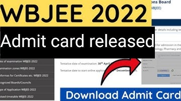 WBJEE ADMIT CARD 2022||WBJEE 2022 ADMIT CARD RELEASED||#WBJEE #wbjee_2022_preparation #wbjee_2022