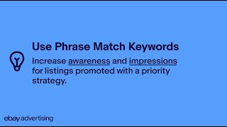 eBay Advertising Quick Tips Phrase Match
