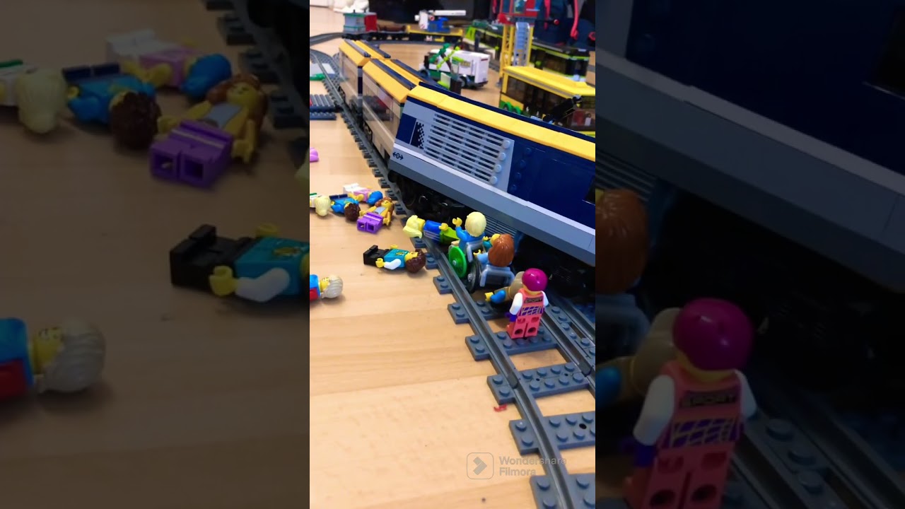 Wie viele Lego Figuren schafft ein gelber Lego Passagierzug 🚂💥