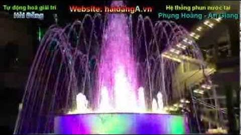 Đài phun nước nghệ thuật nhà hàng Phụng Hoàng, nhạc nước, thiết kế, thi công lắp đặt bởi HaiDangA.vn
