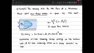 Lecture 3 - Part 1, Example of Determining the Shearing Stress in Newtonian Fluids