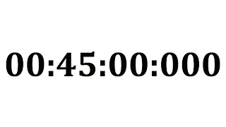 WHITE COUNTDOWN 45 minutes = 2700 seconds = 2700000 milliseconds, Full HD 60fps, no audio