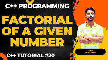 Factorial of a Given Number | Using While and For Loop | C++ Programming | In Hindi