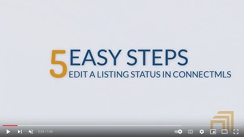 5 Easy Steps:  Edit a Listing Status in connectMLS