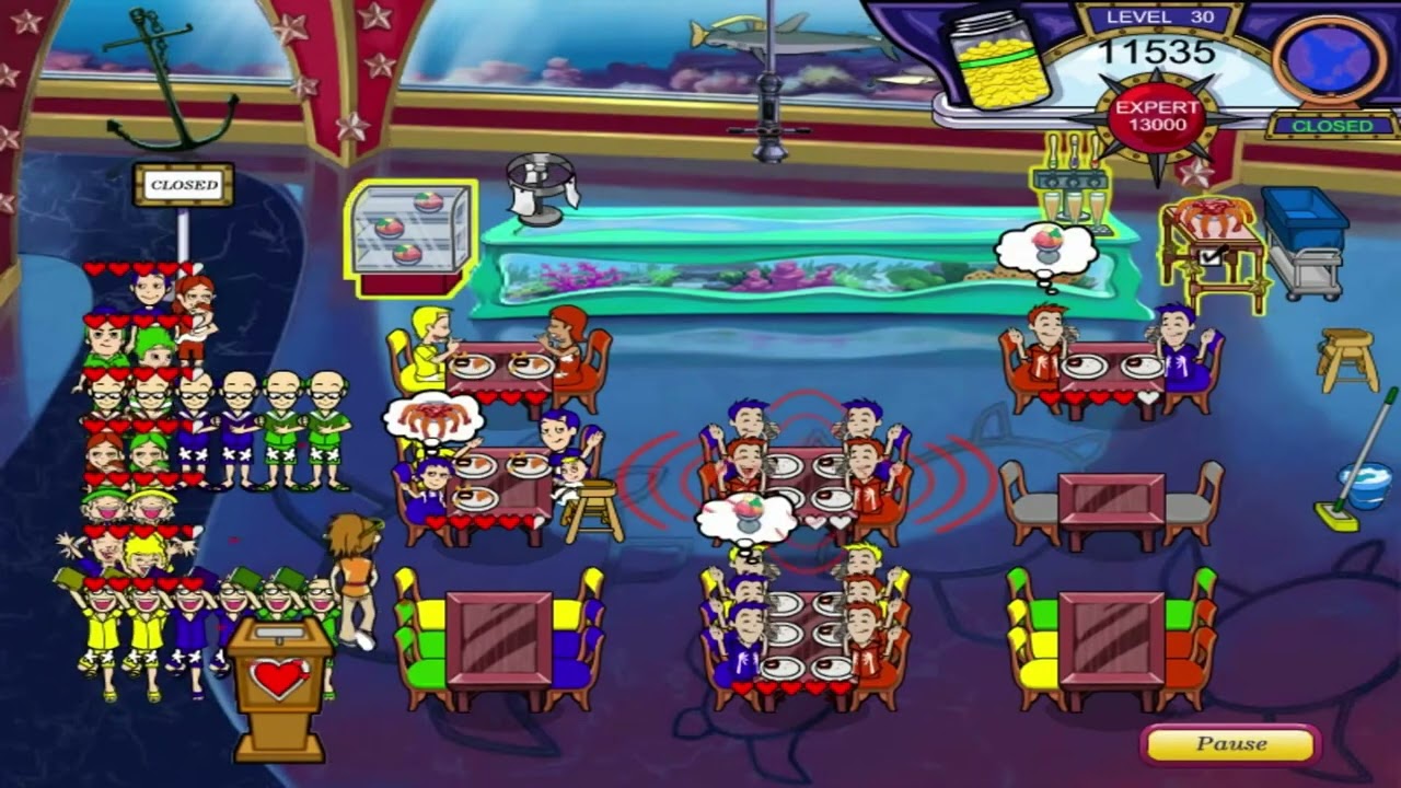 Diner Dash 3: Flo on the Go - Level #30 - Submarine X