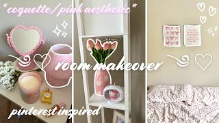 ULTIMATE AESTHETIC ROOM MAKEOVER 🧸 pinterest, coquette and pink inspired 🎀