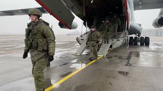 Russian Military Transport Aircraft Il-76 Land At The Almaty Airfield Of The Republic Of Kazakhstan.