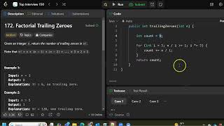 Factorial Trailing Zeros - Leetcode 172- Math (Java)