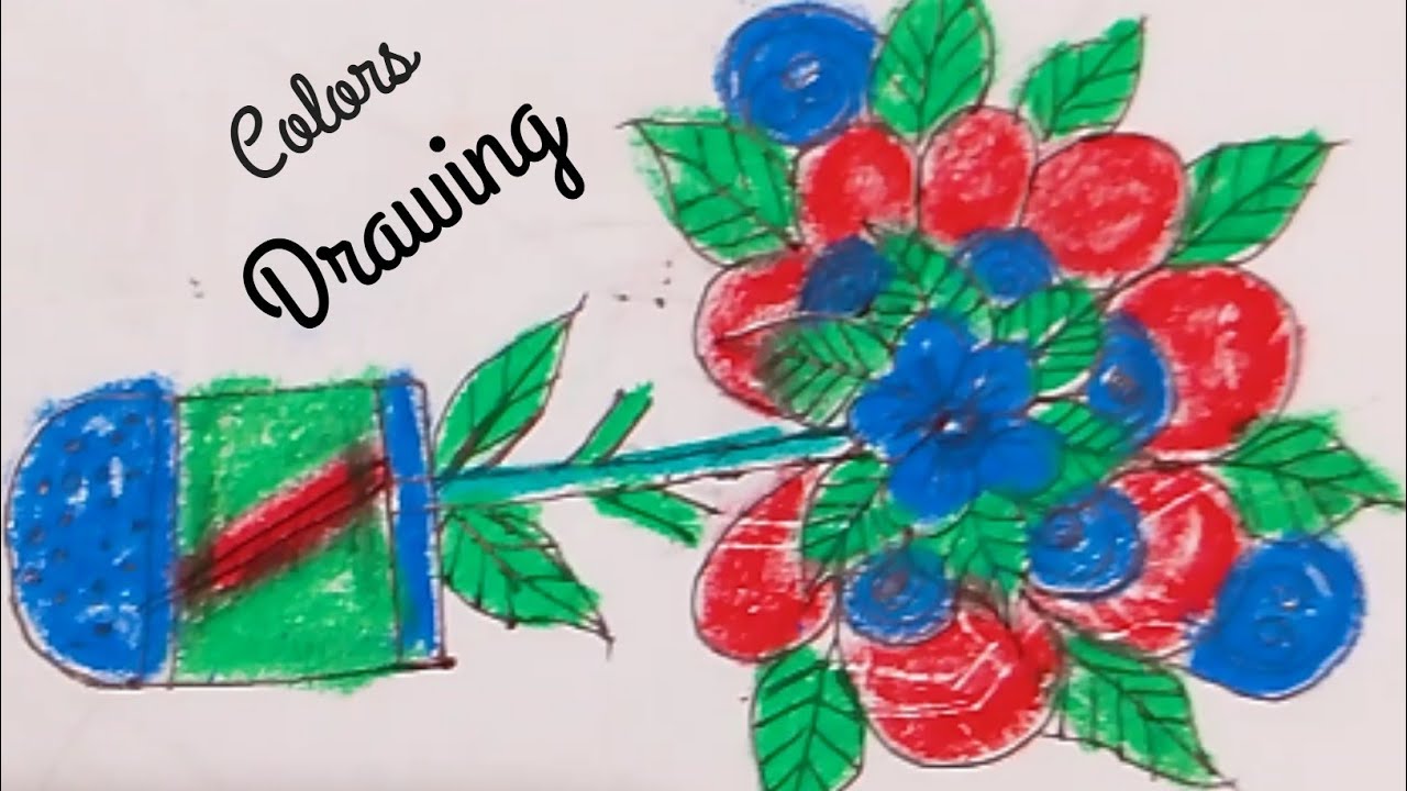 How to color's a flower !! drawing a color flower how to draw a