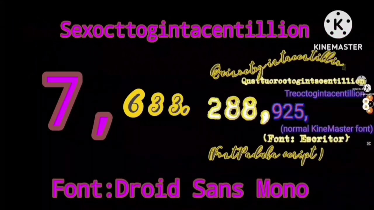 Numbers to octoocttogintacentillion