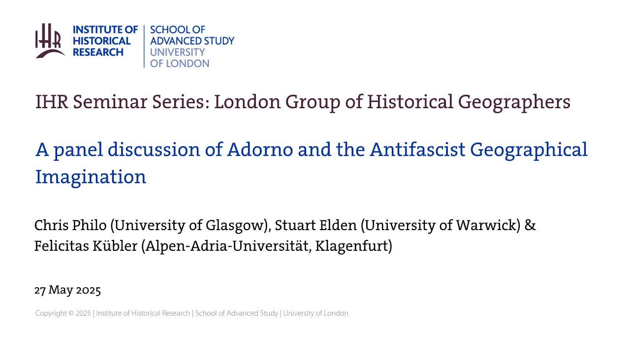 A panel discussion of Adorno and the Antifascist Geographical Imagination
