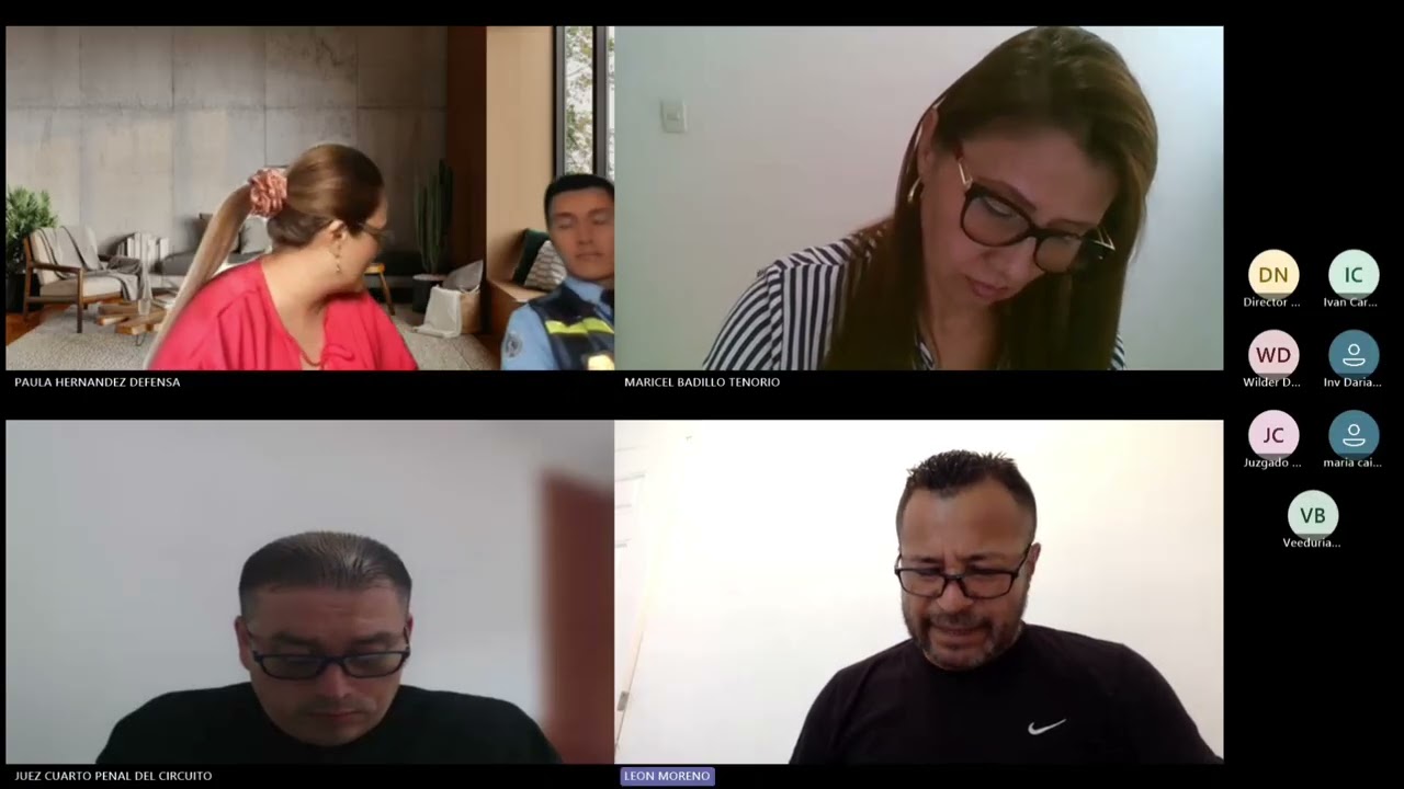 Audiencia de juicio oral contra agente de tránsito por delitos de falsedad.