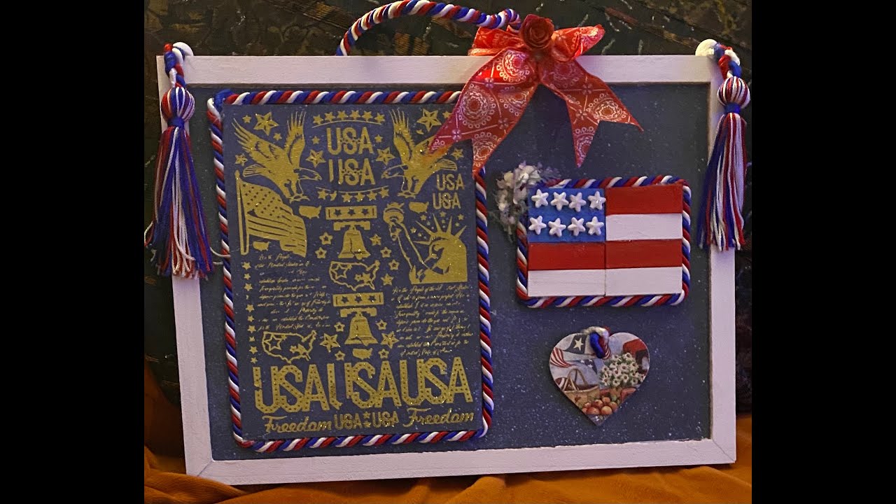 High End Patriotic DIY Home Decor Idea. Celebrate Memorial Day_4th Of July with Dollar Tree Items!