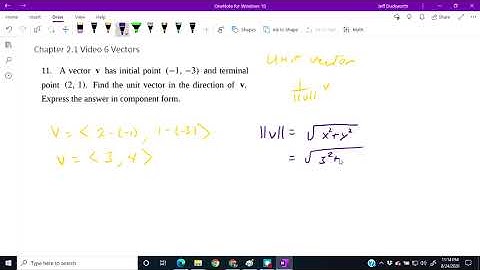 Calculus 3 Chapter 2 1 Video 7 Vector examples