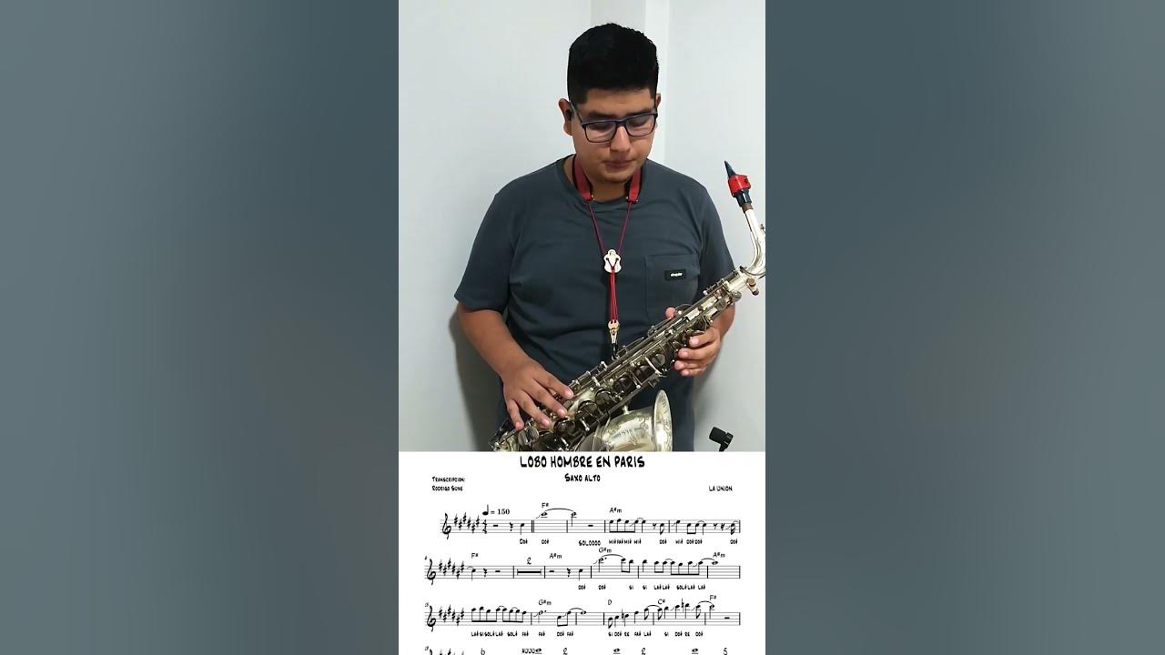 Lobo hombre en París 🐺🇫🇷 - La unión 🎷 #music #sax #fyp #partitura #rock