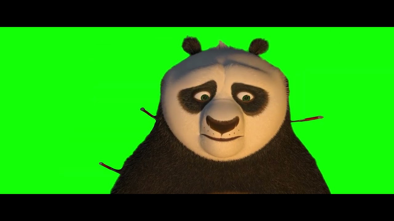Po Making A Funny Face At Tigress meme - Kung Fu Panda (Green Screen)