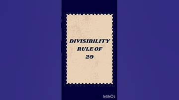 Divisibility rule of 29 ☑️#youtubeshorts #youtube #shorts #trending #shortsvideo #viralshorts #maths