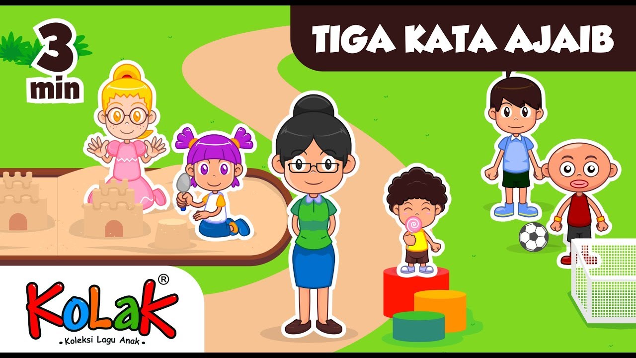 Lagu Anak  Indonesia Tiga Kata  Ajaib TK dan PAUD  YouTube