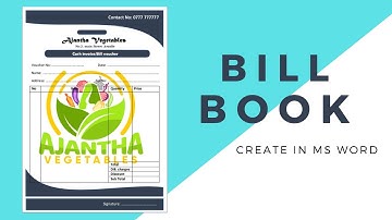 How to create a Bill Book | cash memo bill book design