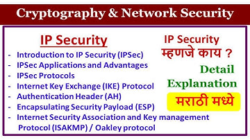 IP Security म्हणजे काय ?|| What is IP Security? || Explanation  || Cryptography & Network Security