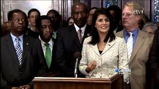 Governor Nikki Haley (R-SC) signs bill authorizing removal of Confederate Flag (C-SPAN)