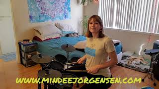 Mindee's mini drum lessons- #34 Swinging 16th note beat beginners/intermediate