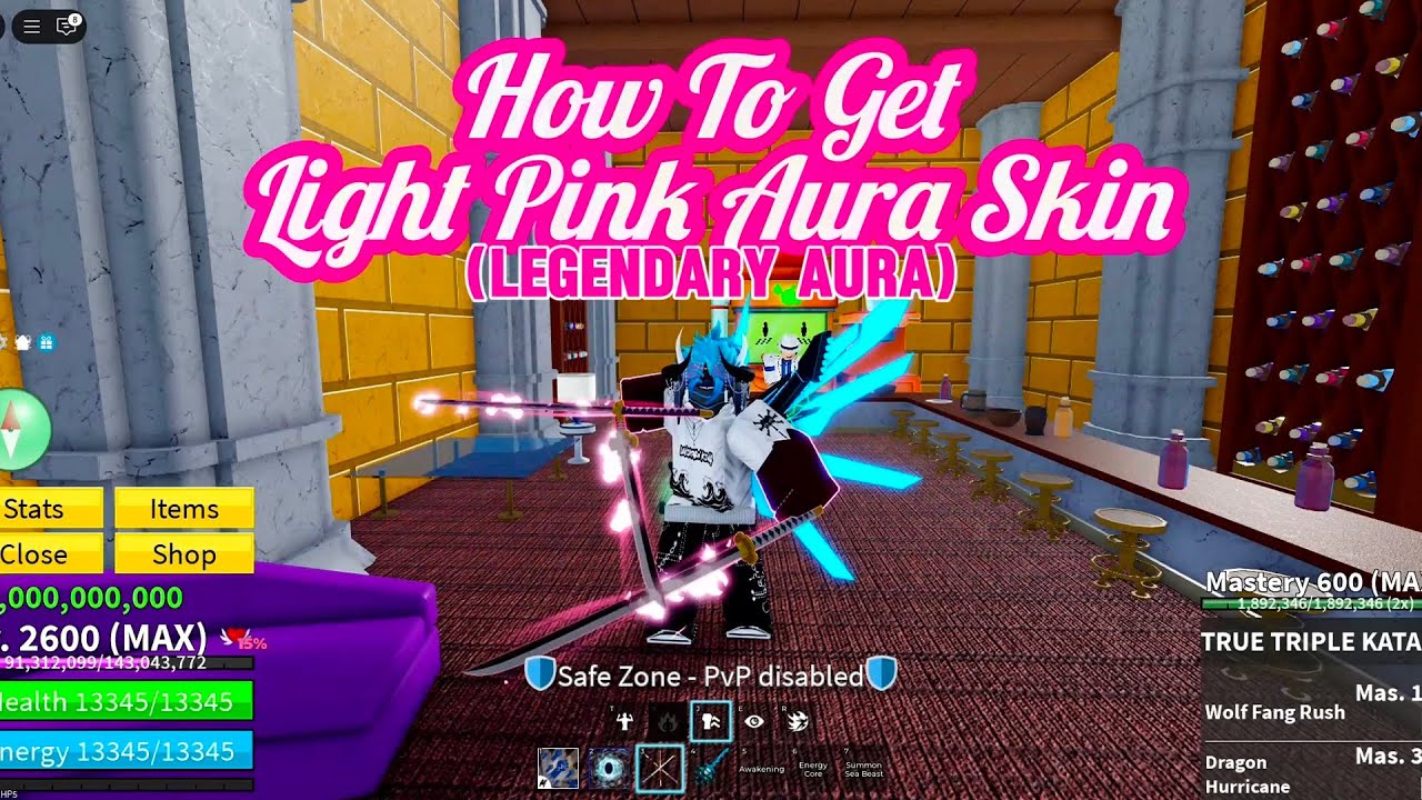 how to get light pink aura skin [limited color] in blox fruits Valentine's event