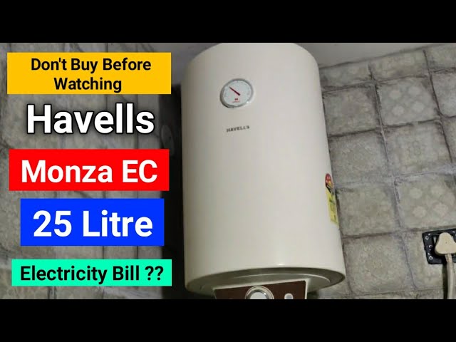 Havells Monza EC 25-Litre Vertical Storage Water Heater (Geyser) with Flexi  Pipe - YouTube