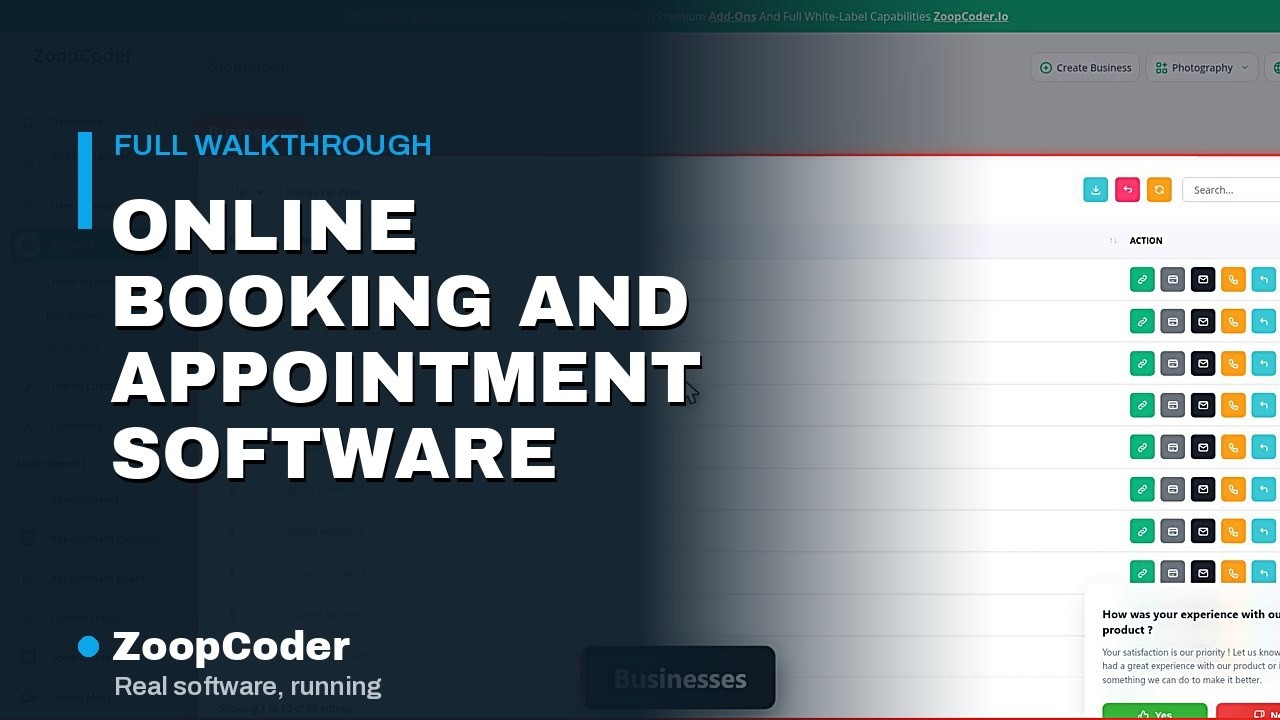 Opening frame of the demo: Online Booking and Appointment Software - Complete admin panel tour