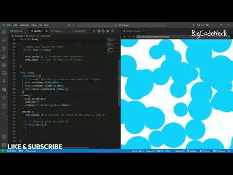 Creating Water Drops Animation in p5.js: Raindrops Falling on the Canvas