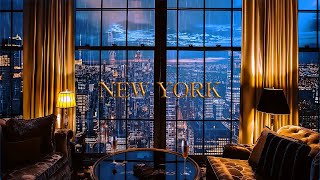 癒し、リラックス、睡眠（雨の日のニューヨークの夜景　～ジャズの音楽と共に～｜Night view of New York on a rainy day. ～With jazz music～）