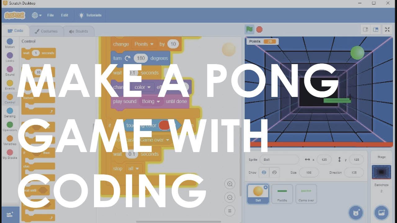 Make a Pong Game with Scratch Coding | Scratch Coding for Kids - YouTube