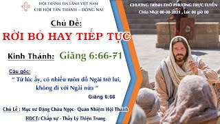 HTTL TÂN THÀNH -  Chương trình thờ phượng Chúa - 08/08/2021