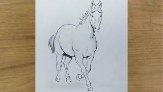 Karakalem At Resmi Nasıl Çizili | Kolay At Çizimi | Karakalem Kolay Çizimleri | How To Draw Horse