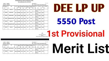 DEE 5550 POST || 1st provisional Merit List Out || Merit list DEE LP UP 5550 POST