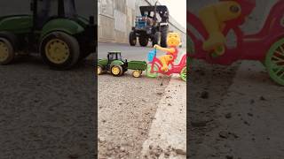 Remote Control John Deere tractor Vs Monkey Scooter Unboxing and Testing Short Video ||