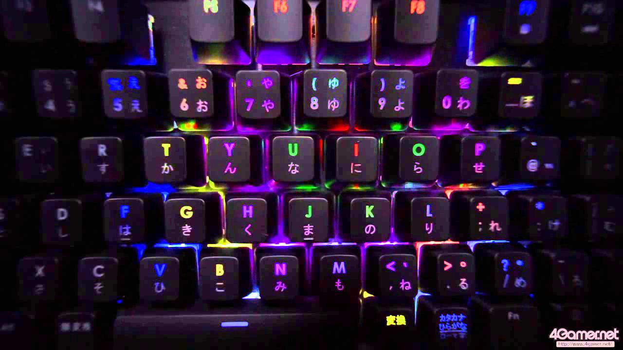 K65 RGBにおける「リップル」の適用例