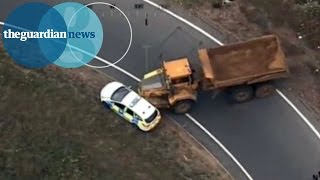 Dumper truck rams police cars in 40-mile police chase across Norfolk and Suffolk