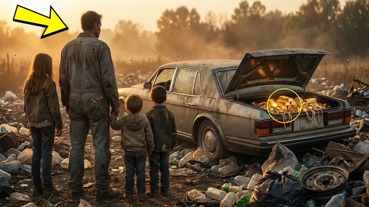 El padre viudo y sus hijos recogían basura para sobrevivir… hasta abrir el maletero de un auto…