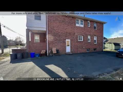 21 Brookline Ave, Nutley Twp., NJ home video tour