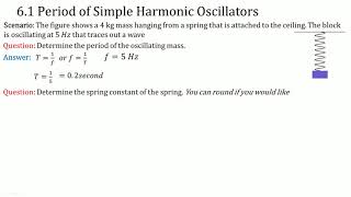 5M2A5 Solving for the spring constant for a oscillating hanging mass