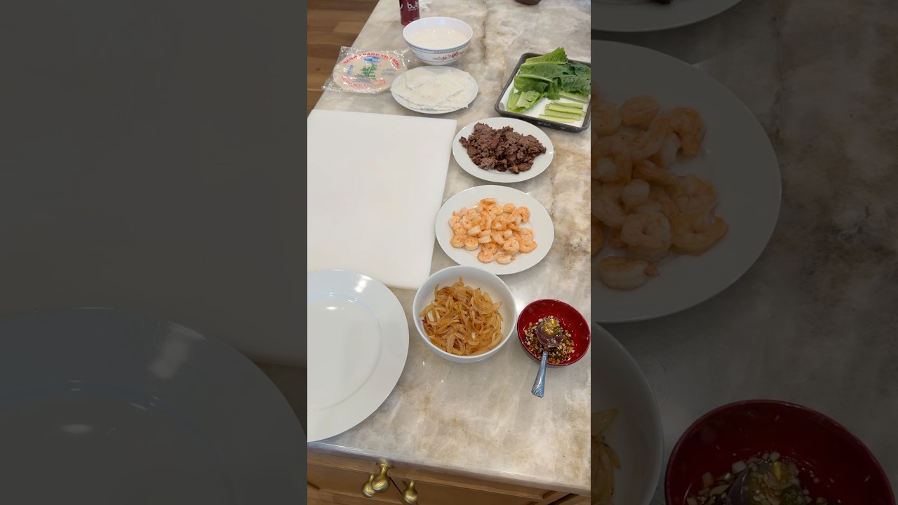 Making spring rolls for my toughest food critics
